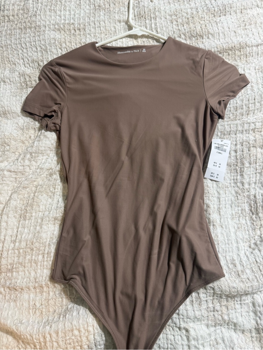 Abercrombie & Fitch Women's Taupe Short-Sleeve Bodysuit